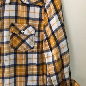 Yellow/Blue Plaid Flannel Shirt